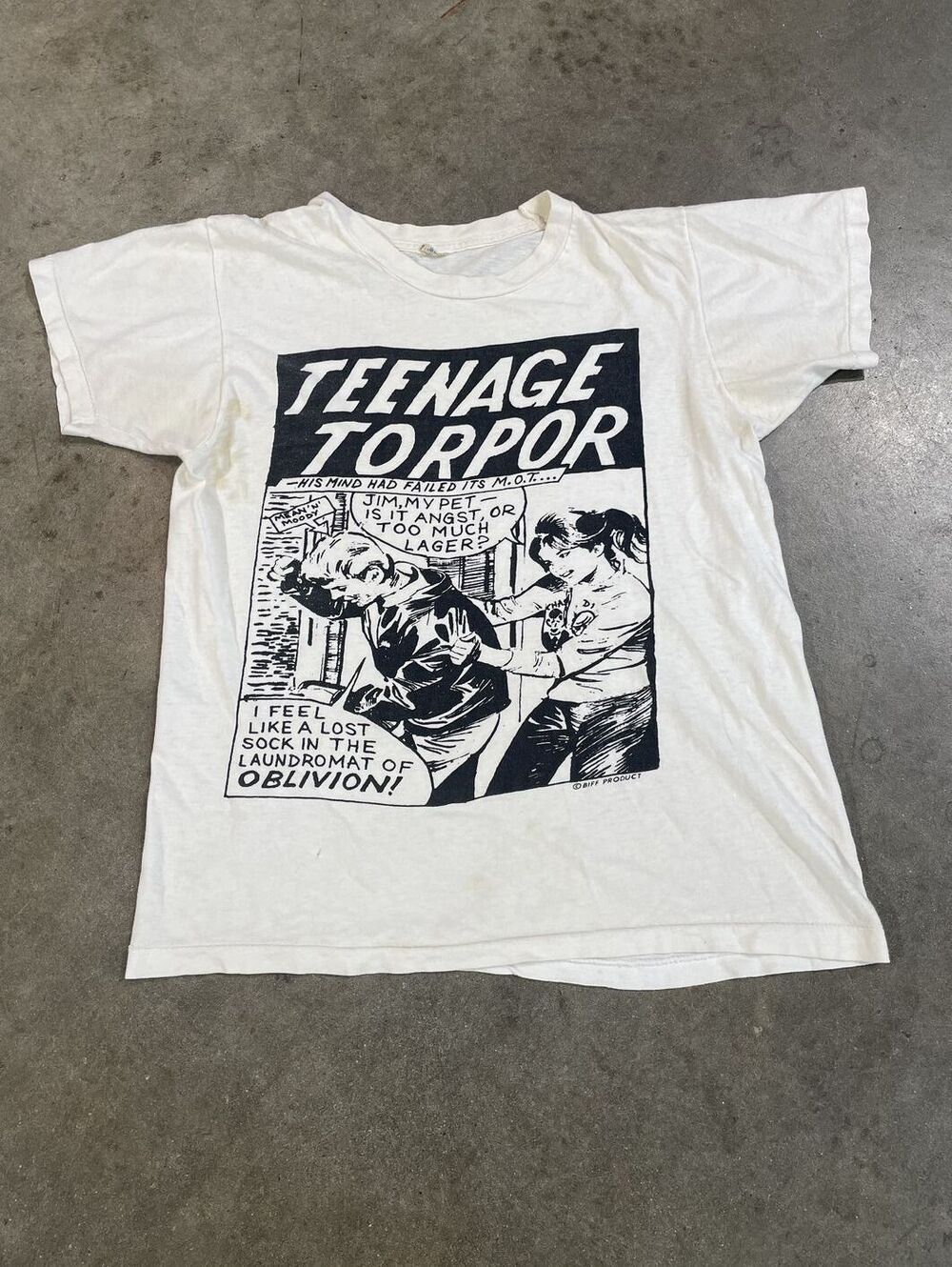Vintage 80s Thrashed BIFF Chris Garrett Teenage Torpor 18x22